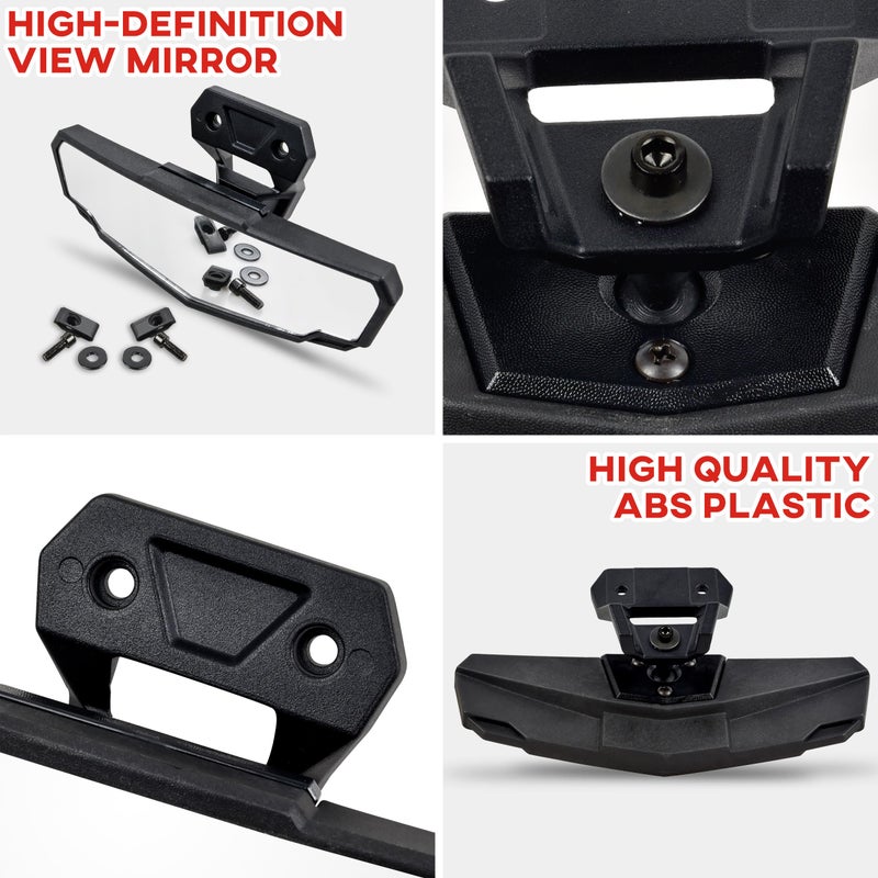 SAUTVS Center Rear View Mirror for Polaris RZR PRO XP/R/S/Turbo R 2020-2025, RZR XP 1000 2024-2025 (#2883763) Premium Interior Center Convex Rearview Mirror - Image 4